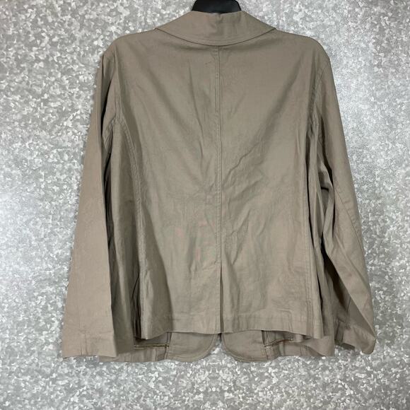 White Stage Women's Plus Size Taupe Floral Jacquard Blazer - Size 18W/20W - Boho - Picture 7 of 7